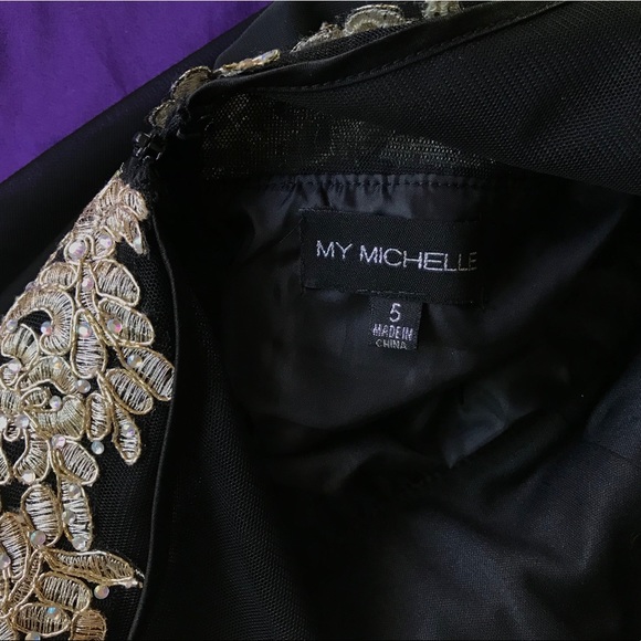 Beautiful Black & Gold Prom Dress - Picture 7 of 7